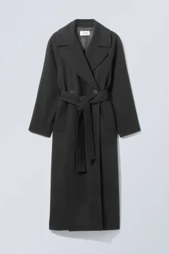 Weekday KIA OVERSIZED WOOL BLEND COAT black Hot