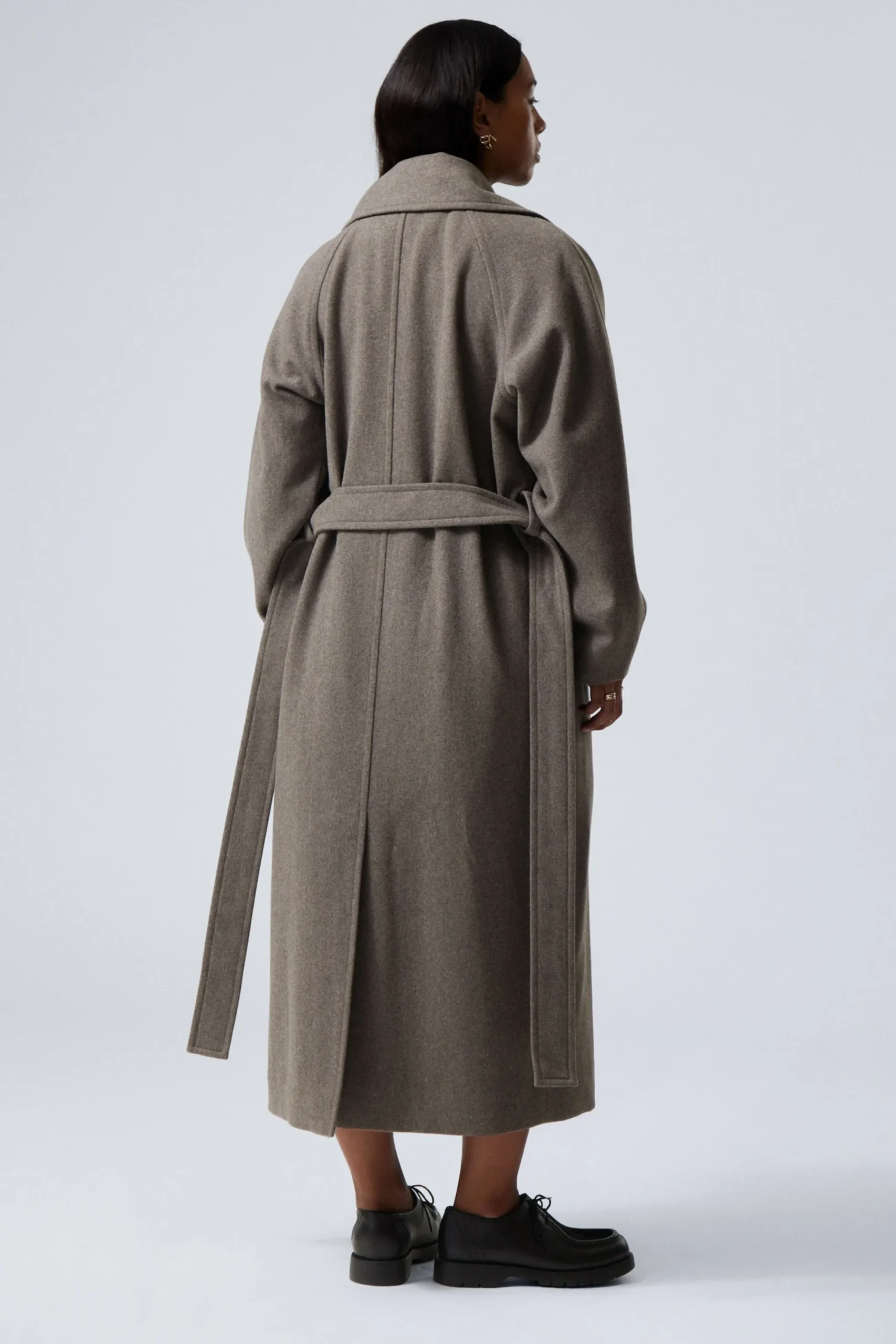 Weekday KIA OVERSIZED WOOL BLEND COAT taupe New