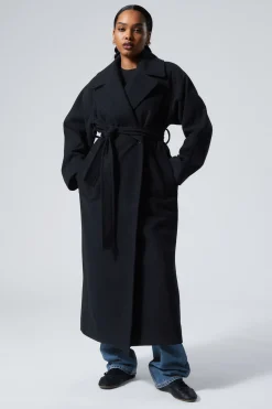 Weekday KIA OVERSIZED WOOL BLEND COAT dark blue Cheap