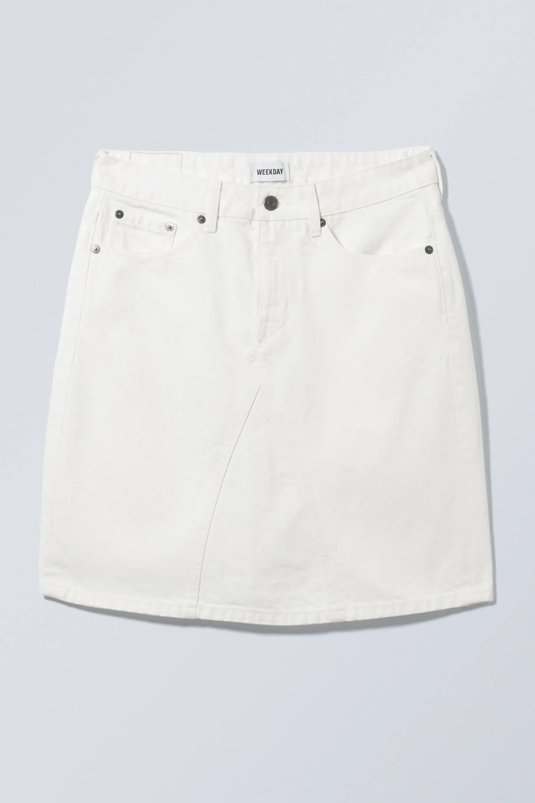 Weekday KNEE LENGTH DENIM SKIRT dusty white Flash Sale
