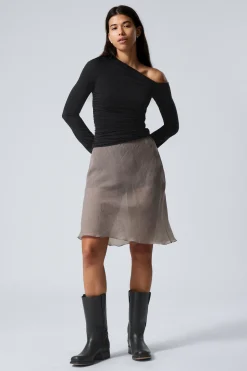 Weekday KNEE-LENGTH PULL-ON SKIRT dark mole Fashion
