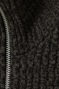 Weekday KNITTED ZIP CARDIGAN black Discount