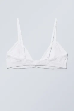 Weekday LACE COTTON TRIM BRA white New