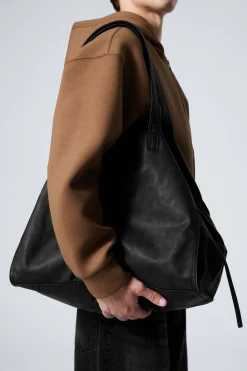 Weekday LARGE FAUX LEATHER TOTE BAG black Flash Sale