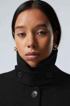 Weekday LONG OVERSIZED WOOL-BLEND COAT black Best Sale