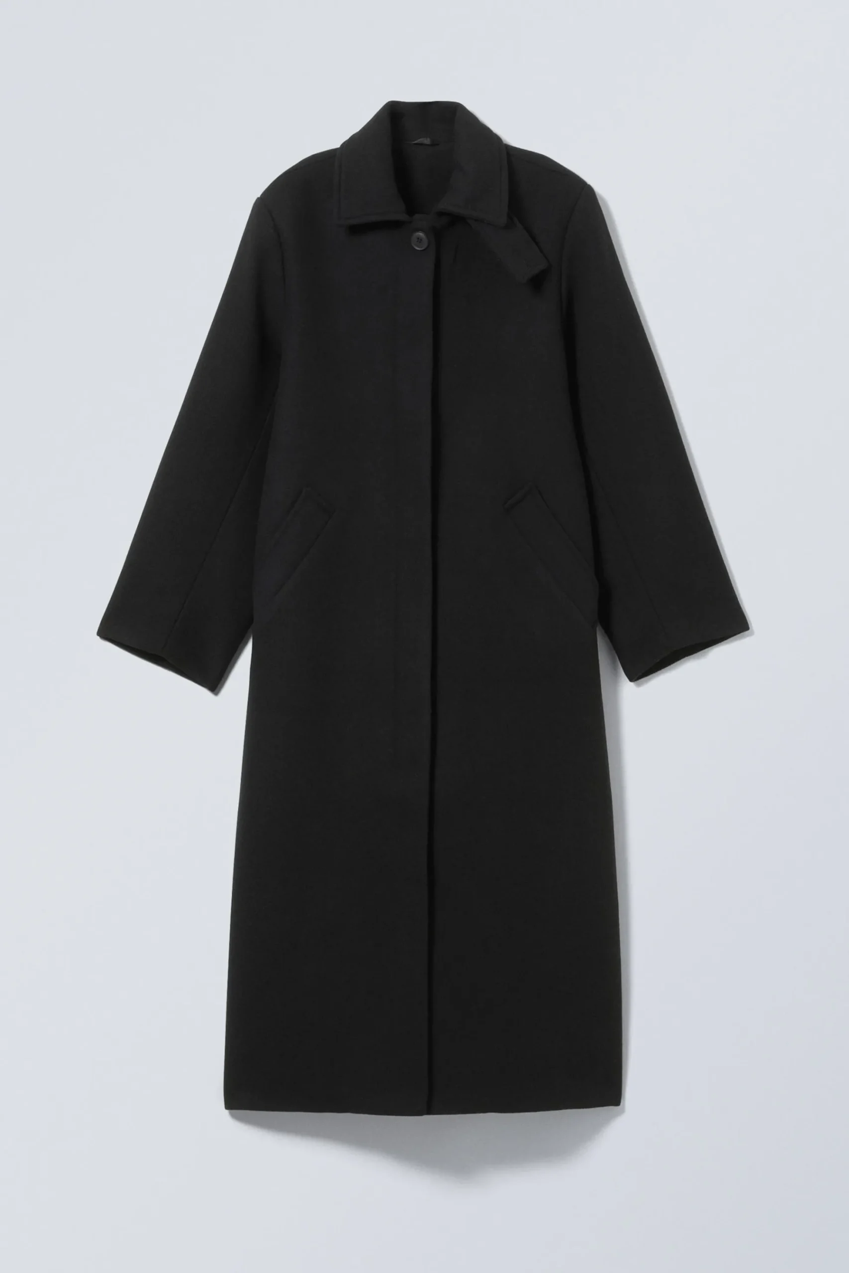 Weekday LONG OVERSIZED WOOL-BLEND COAT black Best Sale