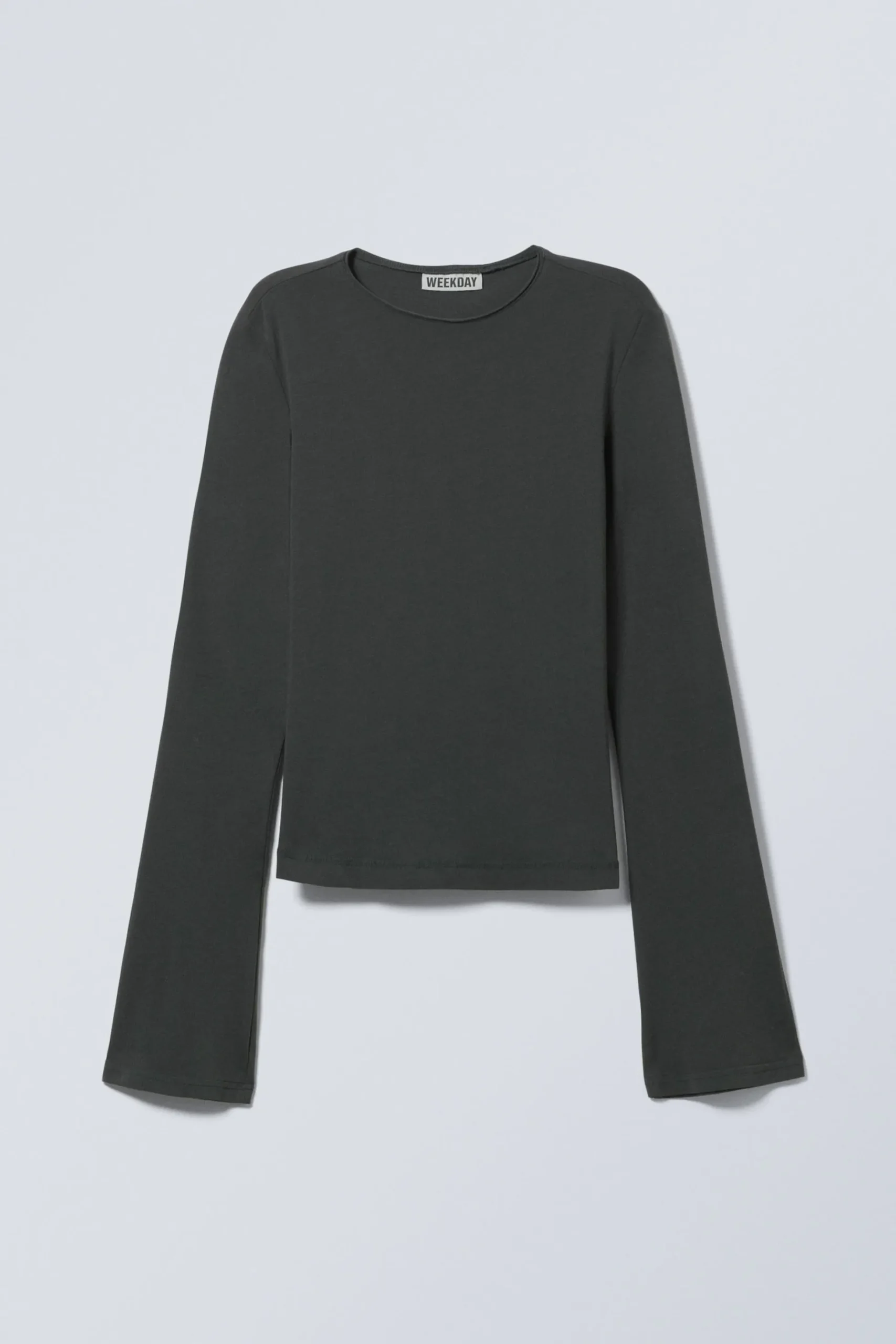 Weekday LONG SLEEVE COTTON TOP washed black Store