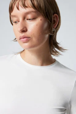 Weekday LONG SLEEVE COTTON TOP white Clearance