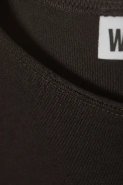 Weekday LONG SLEEVE COTTON TOP dark brown Sale