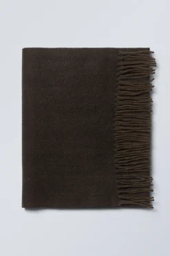 Weekday LONG WOVEN WOOL SCARF medium brown Cheap