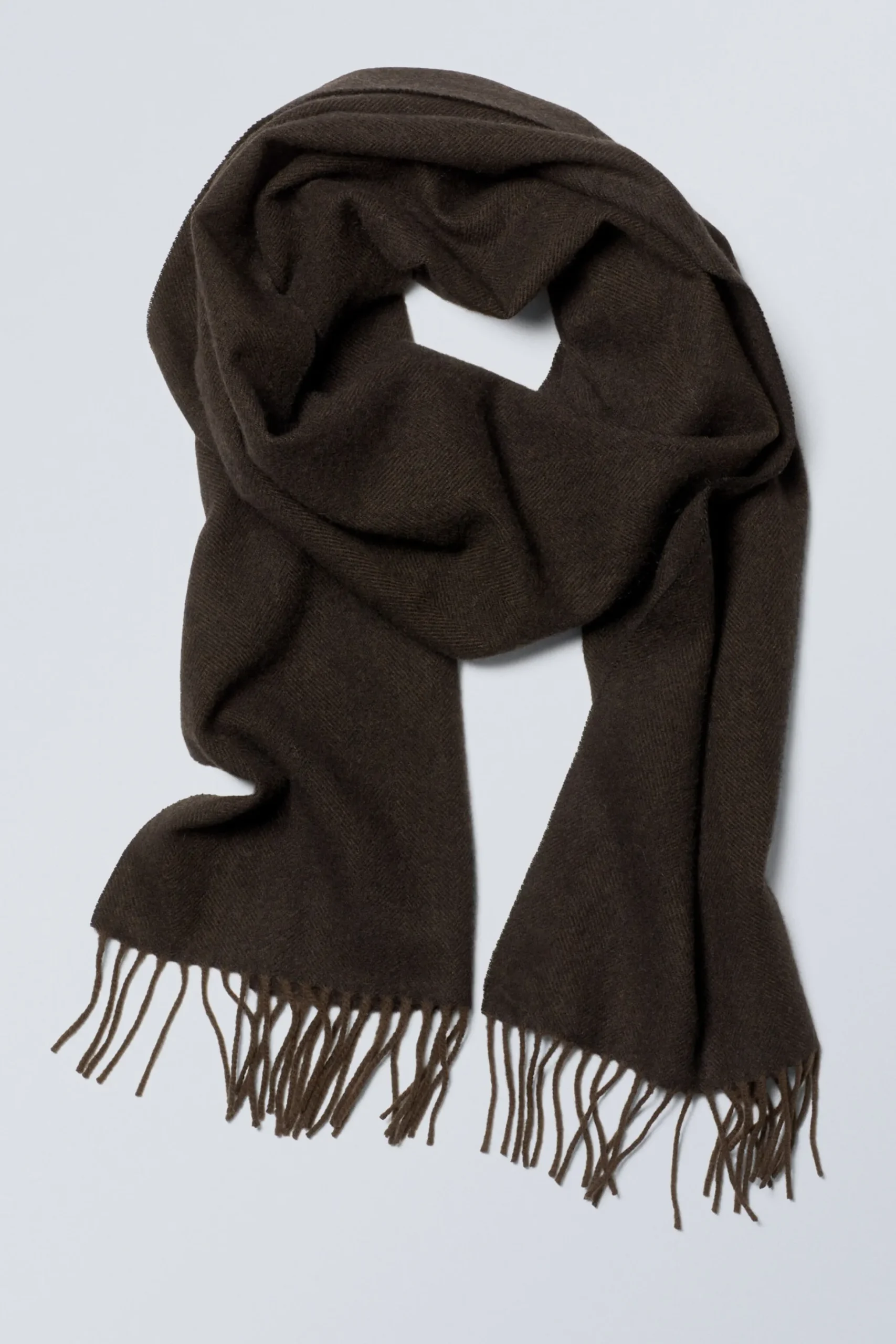Weekday LONG WOVEN WOOL SCARF medium brown Cheap