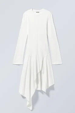 Weekday LONG-SLEEVED ASYMMETRIC MIDI DRESS white Online