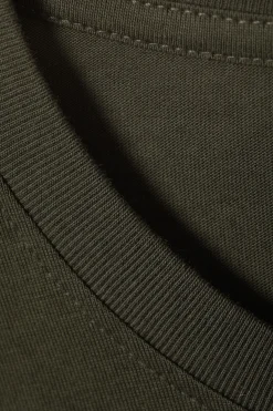 Weekday LONG-SLEEVED BOXY COTTON T-SHIRT dark khaki green Online