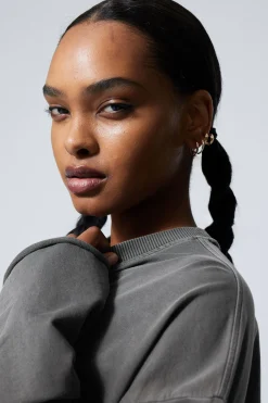 Weekday LONG-SLEEVED OVERSIZED COTTON TOP off-black Best