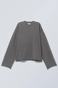 Weekday LONG-SLEEVED OVERSIZED COTTON TOP off-black Best