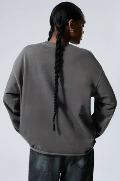 Weekday LONG-SLEEVED OVERSIZED COTTON TOP off-black Best