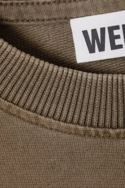 Weekday LONG-SLEEVED OVERSIZED COTTON TOP washed dark khaki Discount
