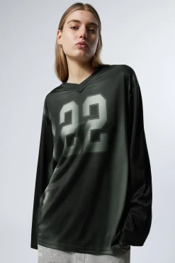 Weekday LONG-SLEEVED OVERSIZED SPORTS T-SHIRT black/grey 22 Clearance
