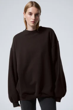 Weekday LONG-SLEEVED OVERSIZED SWEATSHIRT dark brown Cheap