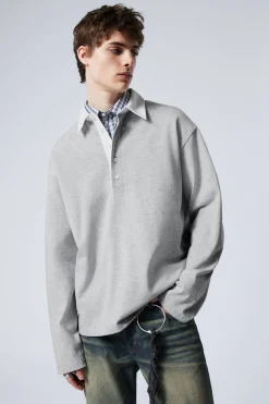 Weekday LONG-SLEEVED RUGBY SHIRT grey melange Outlet
