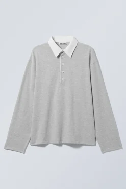 Weekday LONG-SLEEVED RUGBY SHIRT grey melange Outlet