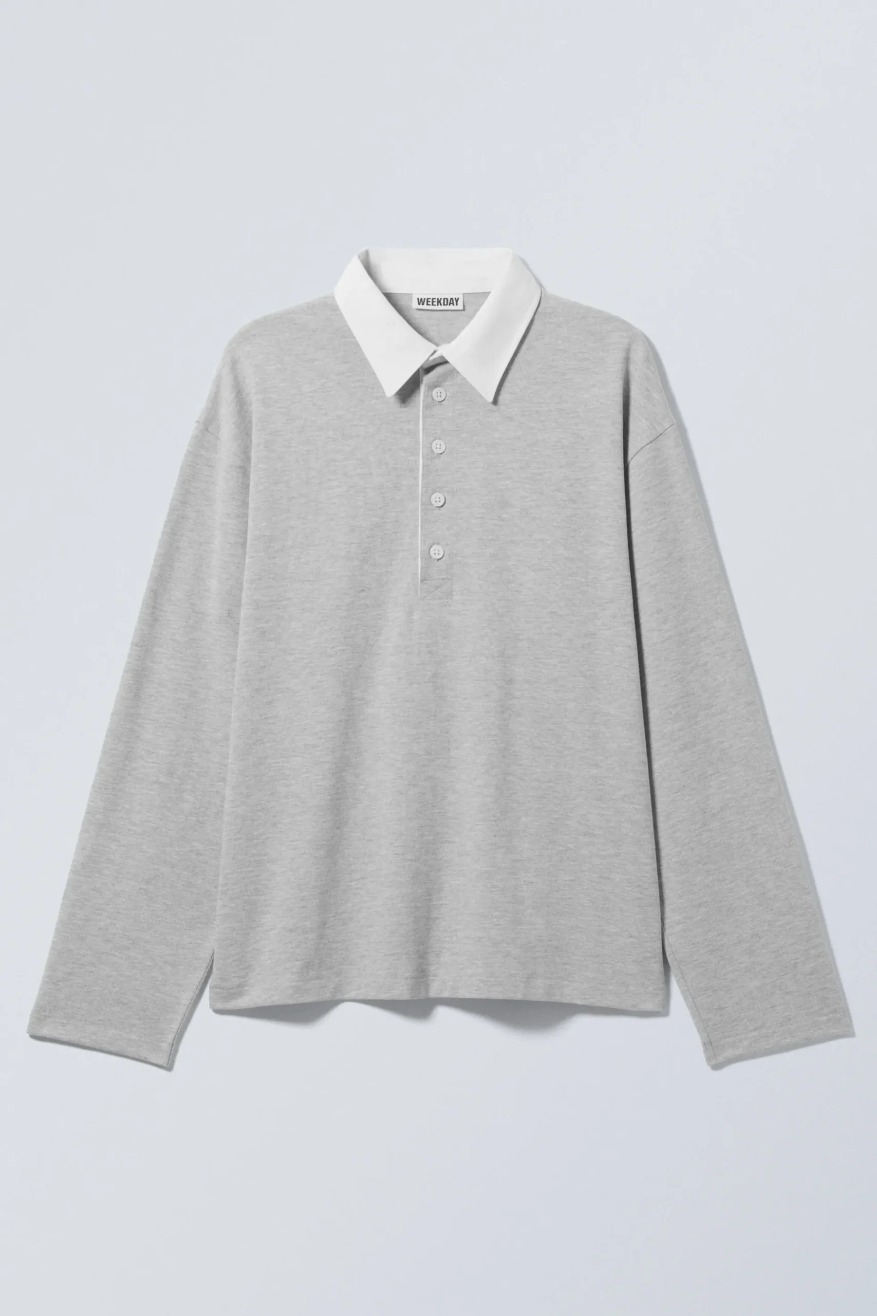 Weekday LONG-SLEEVED RUGBY SHIRT grey melange Outlet