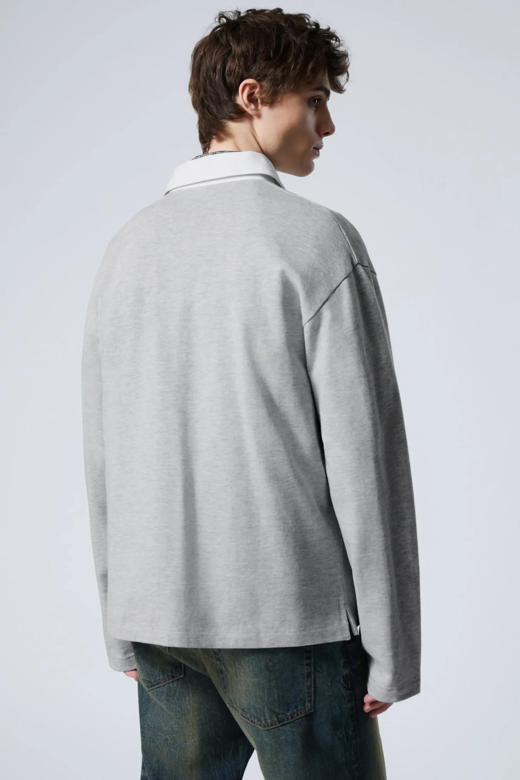 Weekday LONG-SLEEVED RUGBY SHIRT grey melange Outlet