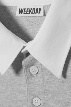 Weekday LONG-SLEEVED RUGBY SHIRT grey melange Outlet