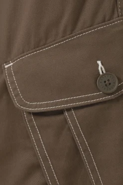 Weekday LOOSE BOOTCUT CARGO TROUSERS dark brown Discount