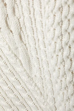 Weekday LOOSE CABLE-KNIT SWEATER white Cheap