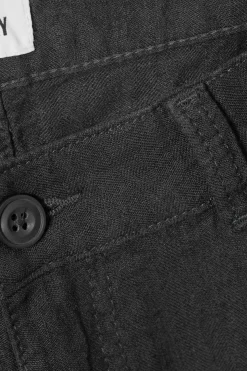 Weekday LOOSE CARPENTER LINEN BLEND TROUSERS dark grey Sale