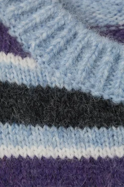 Weekday LOOSE GRAPHIC KNITTED SWEATER blue multi stripe Outlet