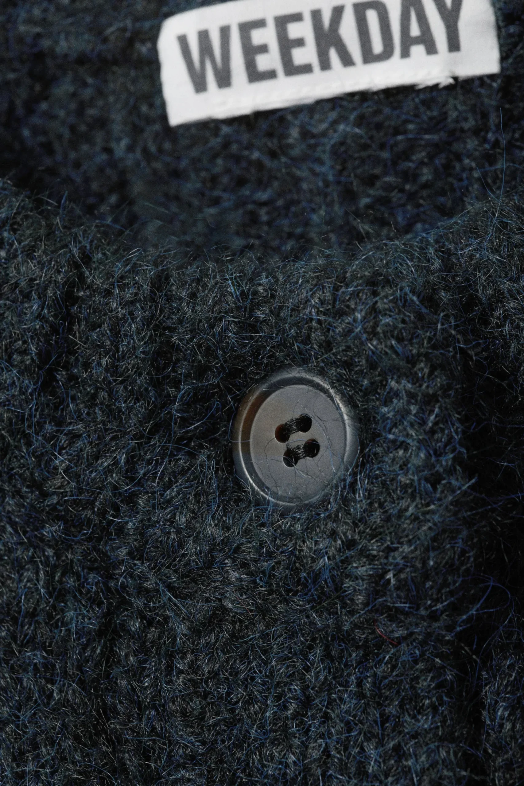 Weekday LOOSE KNITTED CARDIGAN navy blue Shop