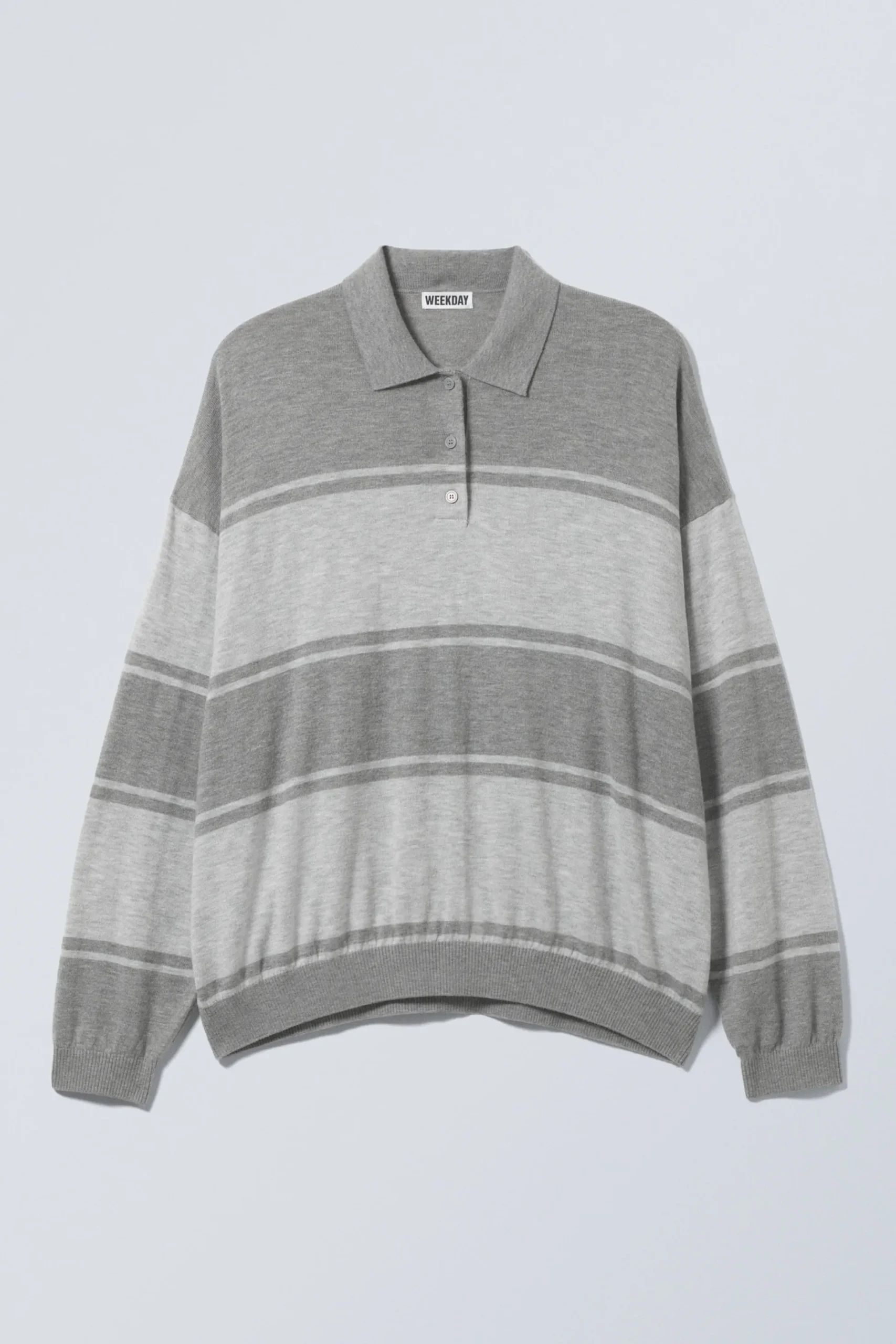 Weekday LOOSE KNITTED PIQUE SWEATER grey stripe Fashion