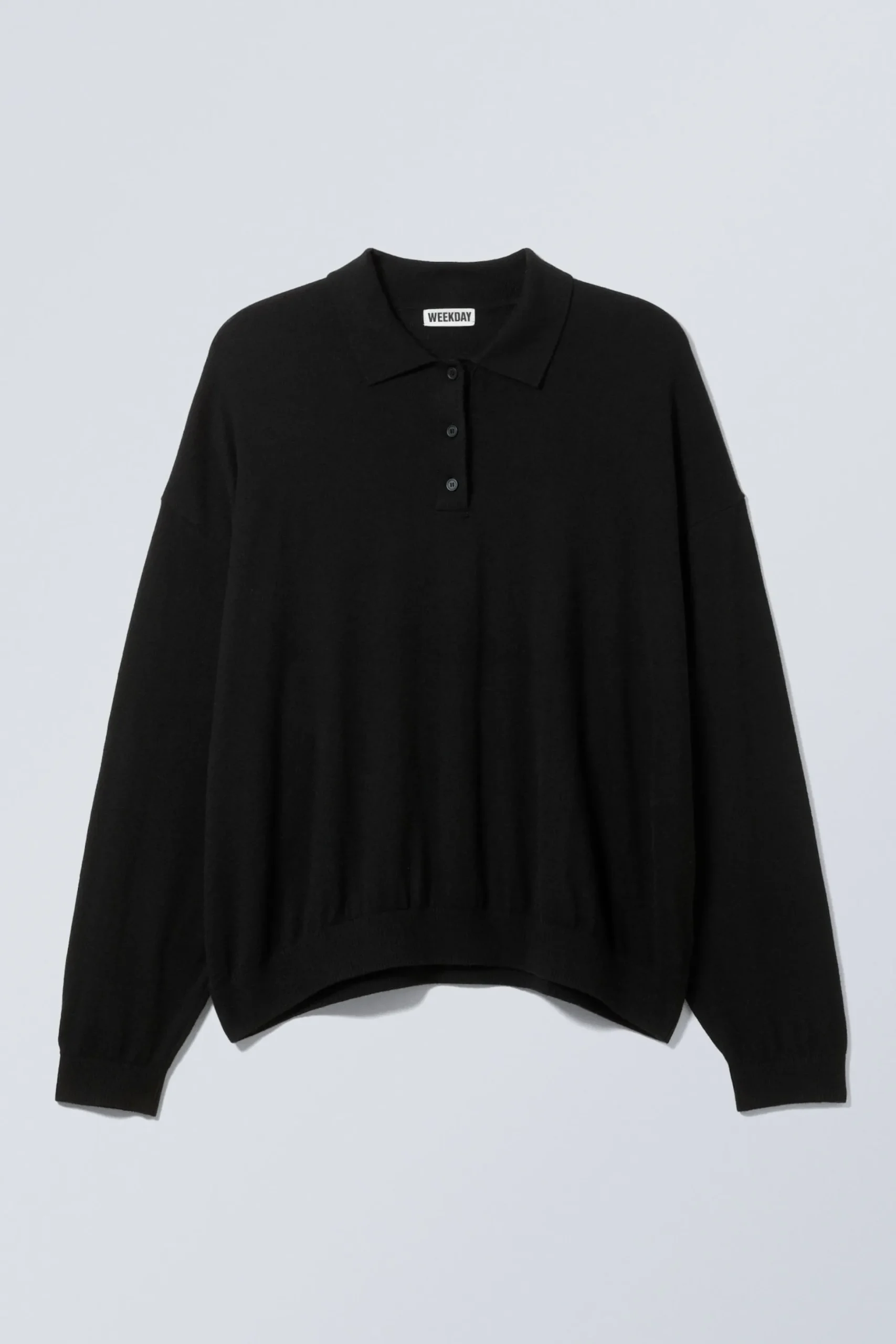 Weekday LOOSE KNITTED PIQUE SWEATER black Fashion