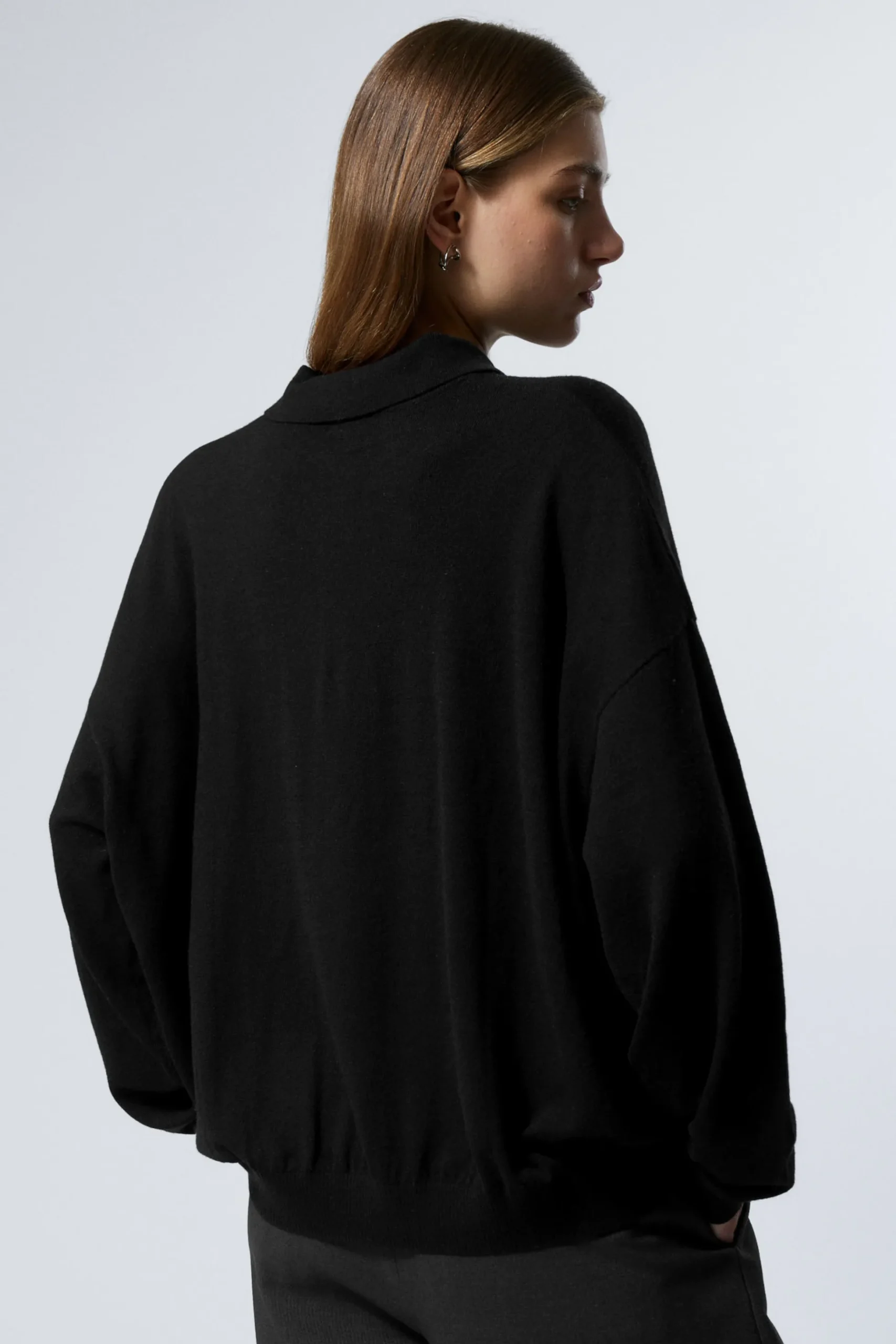 Weekday LOOSE KNITTED PIQUE SWEATER black Fashion