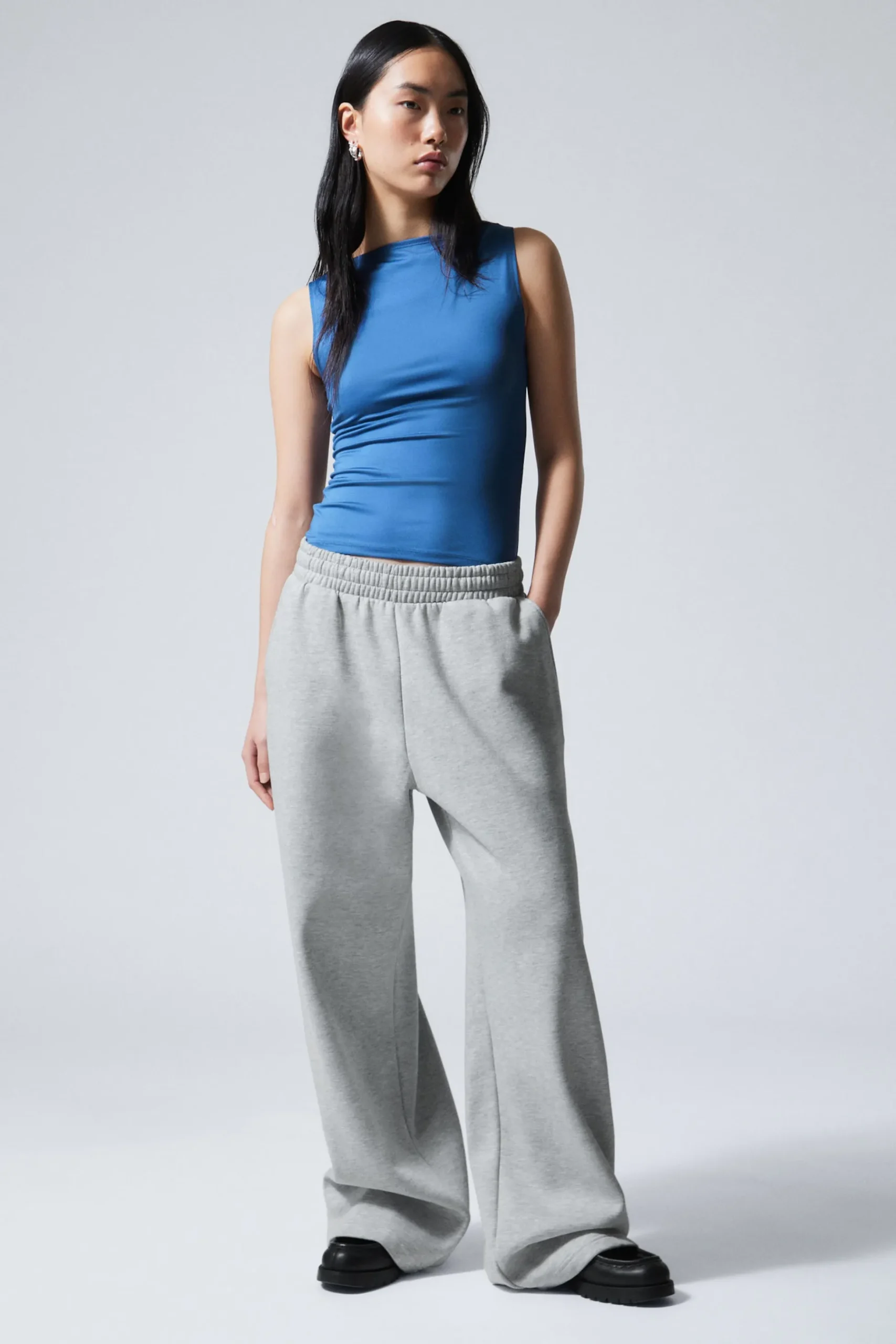 Weekday LOOSE LONG HEAVYWEIGHT SWEATPANTS grey melange Discount