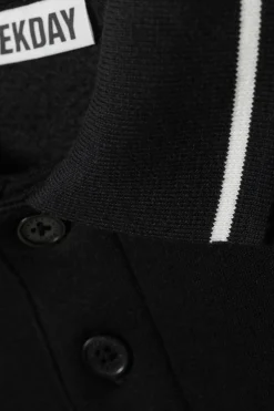 Weekday LOOSE POLO SWEATSHIRT black Best Sale