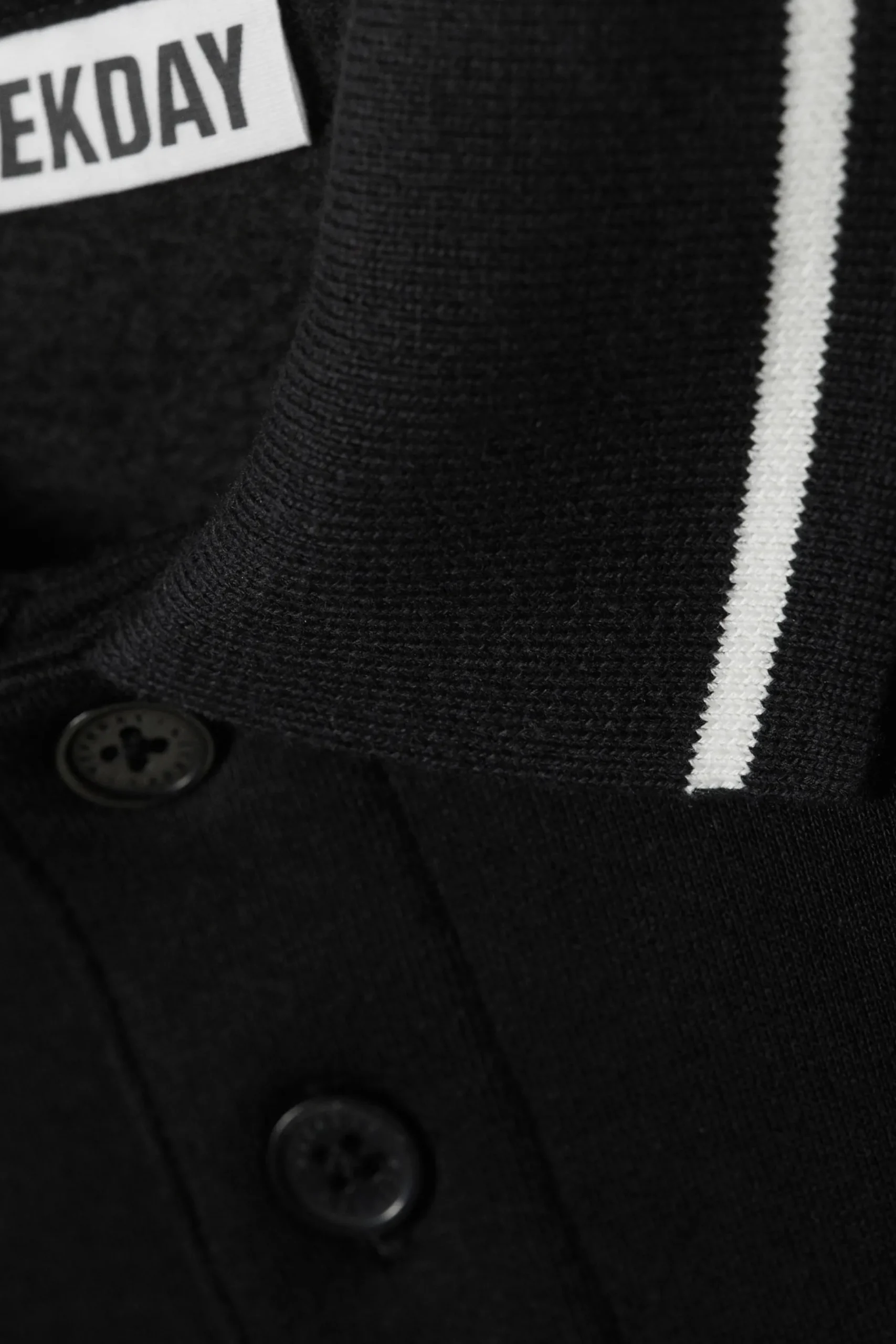 Weekday LOOSE POLO SWEATSHIRT black Best Sale