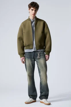Weekday LOOSE SCUBA BOMBER JACKET khaki green Flash Sale