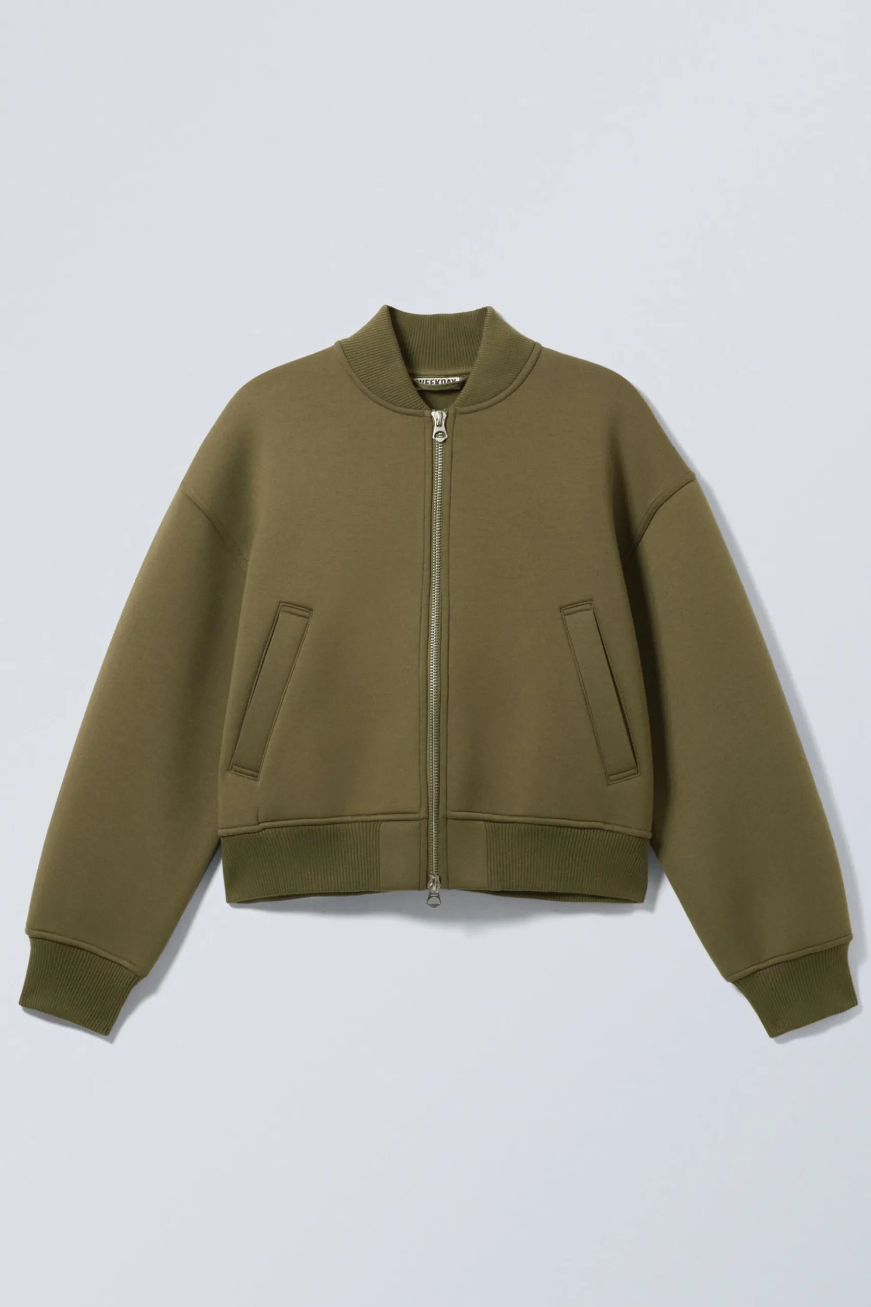 Weekday LOOSE SCUBA BOMBER JACKET khaki green Flash Sale