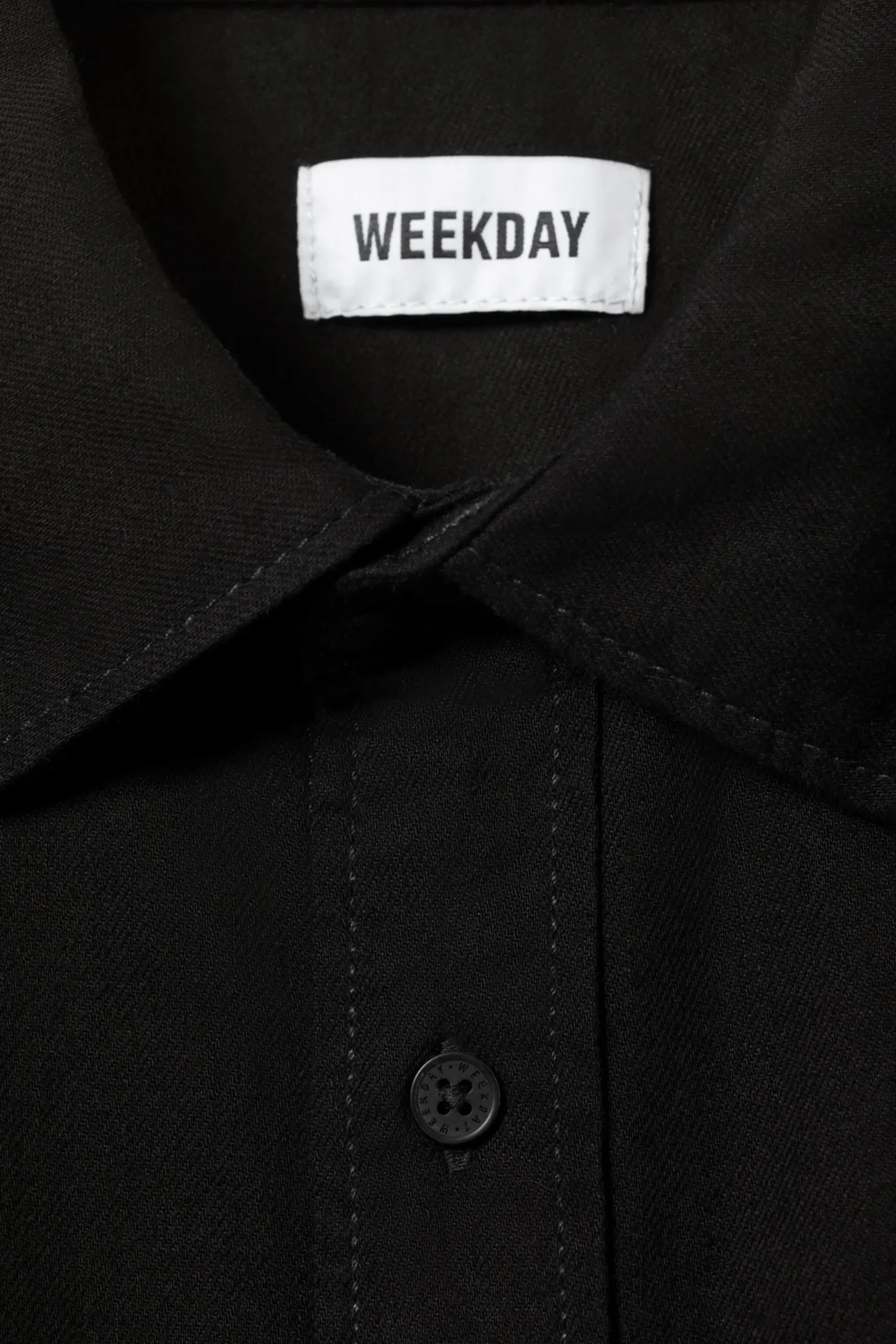 Weekday LOOSE SHORT SLEEVE DENIM SHIRT black rinse Store
