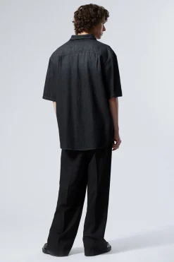 Weekday LOOSE SHORT SLEEVE DENIM SHIRT blue touch Hot