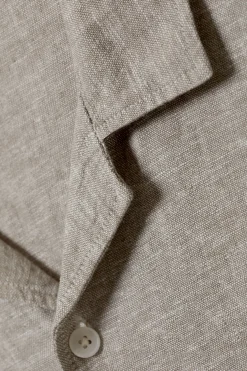Weekday LOOSE SHORT SLEEVE LINEN BLEND SHIRT dusty mole Best