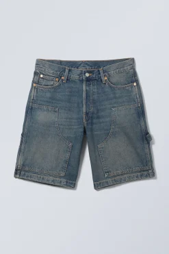 Weekday LOW CARPENTER DENIM SHORTS steel blue Cheap