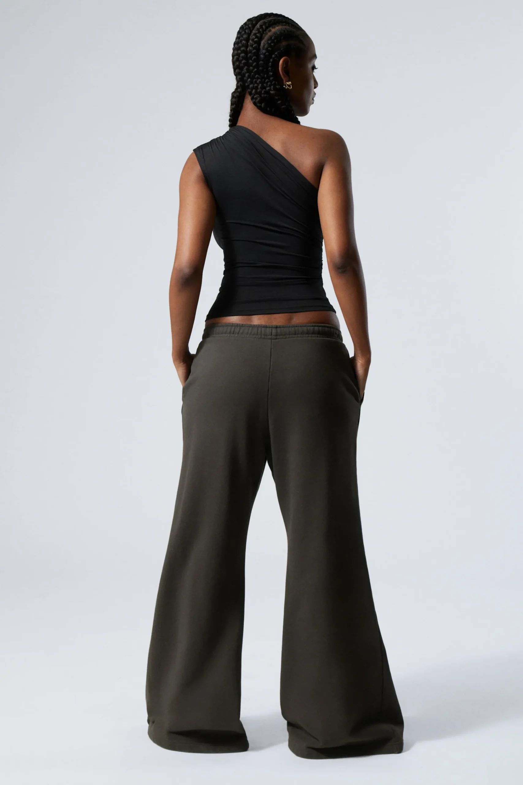 Weekday LOW RELAXED FLARED HEAVY SWEATPANTS dark grey Flash Sale