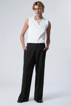 Weekday LOW WAIST LOOSE FIT SUIT TROUSERS black Cheap
