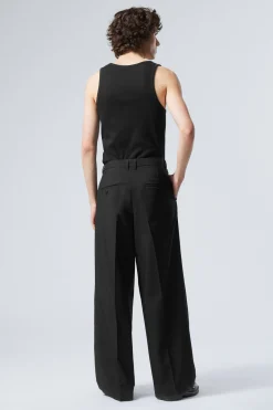 Weekday LOW WAIST LOOSE FIT SUIT TROUSERS black Cheap