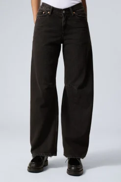 Weekday LOW WAIST LOOSE WIDE JEANS tuned black Clearance