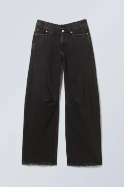 Weekday LOW WAIST LOOSE WIDE JEANS tuned black Clearance